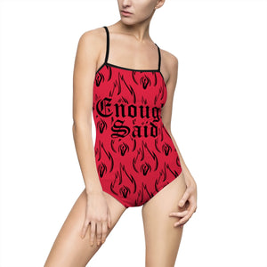 Women's One-piece Bodysuit / Swimsuit - Enough Said Signature Logo