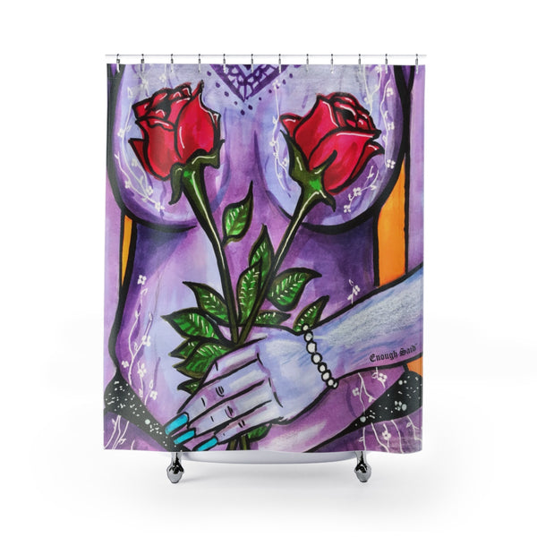 Shower Curtain / Tapestry - Flower Girl series #2 (Purple)