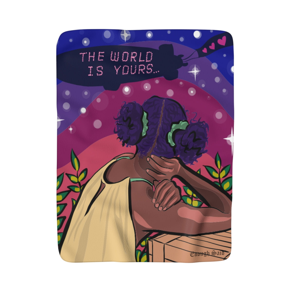 Sherpa Fleece Blanket - The World is Yours