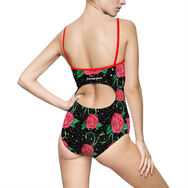 Women's One-piece Bodysuit / Swimsuit - Vagina Rose Pattern