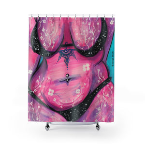 Shower Curtain / Tapestry - Flower Girl series #1 (Pink)