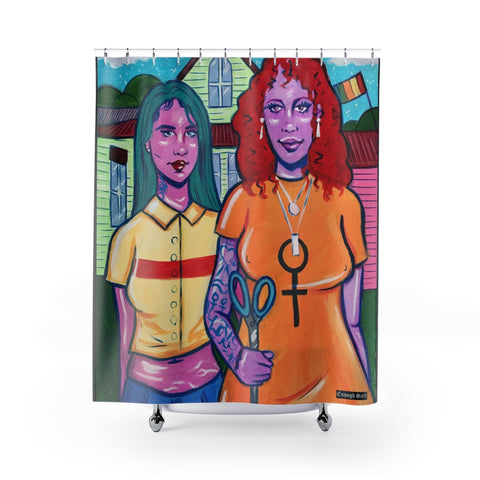 Shower Curtain / Tapestry - American Gothic Rendition
